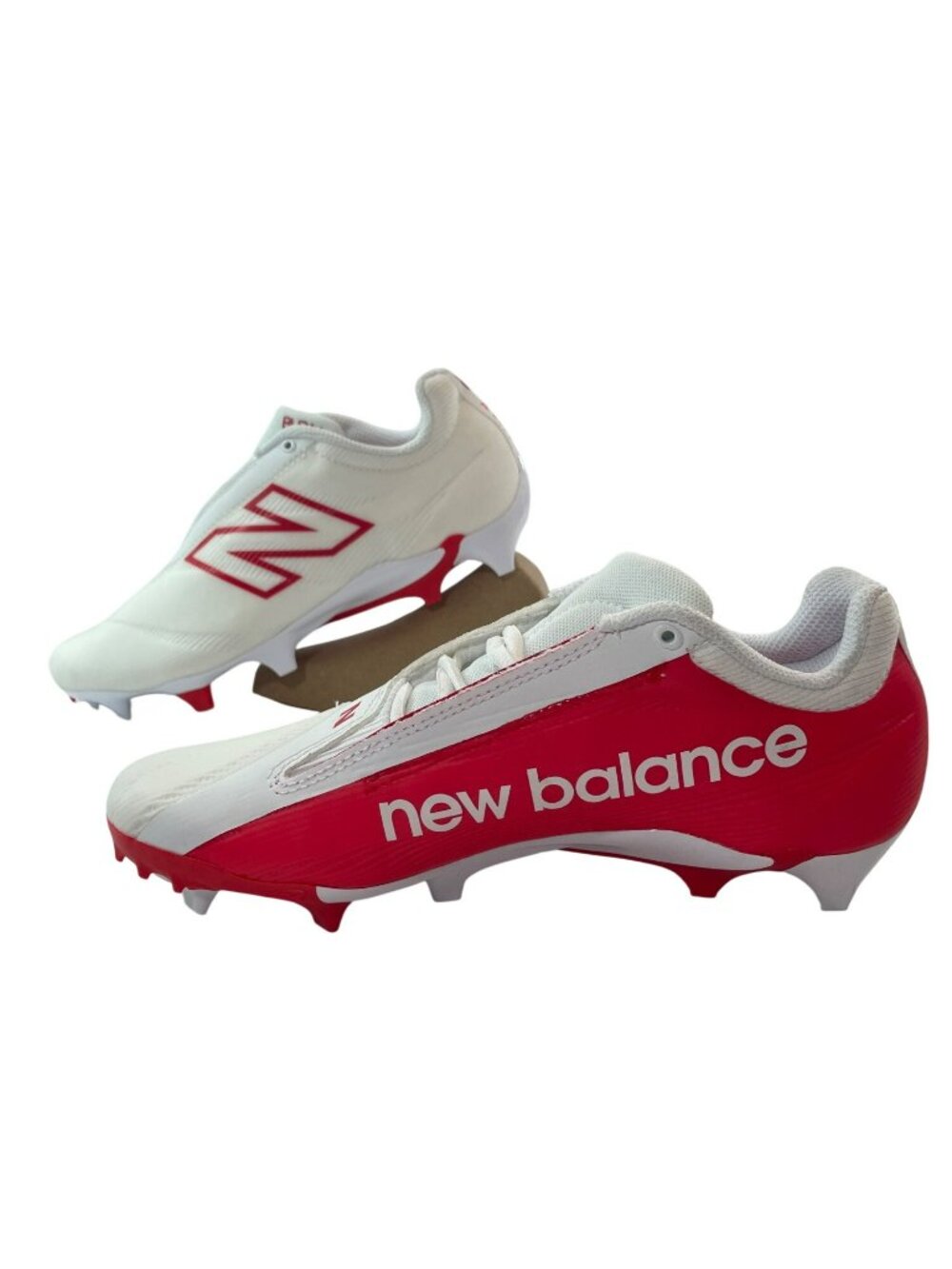 New Balance Burn X4 Lacrosse Cleats White / Red Men's Size 6.5 NWOT - Picture 2 of 9